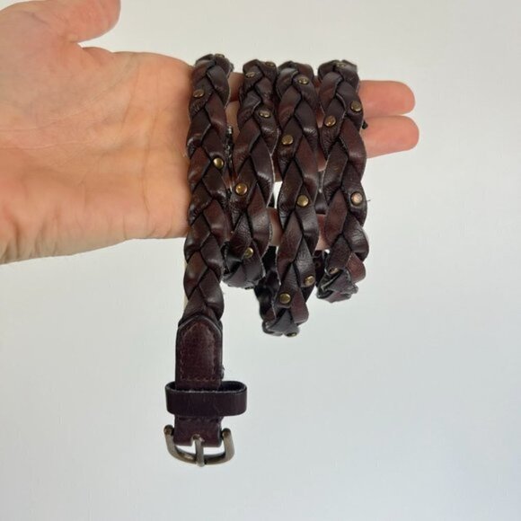 VINTAGE Dark Brown Braided Western Boho Belt - Picture 4 of 7